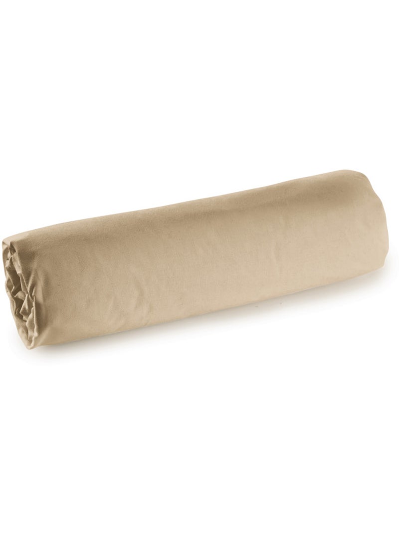 Drap housse - Coton Pur - 100% Percale de coton peigné Beige chiné - Kiabi