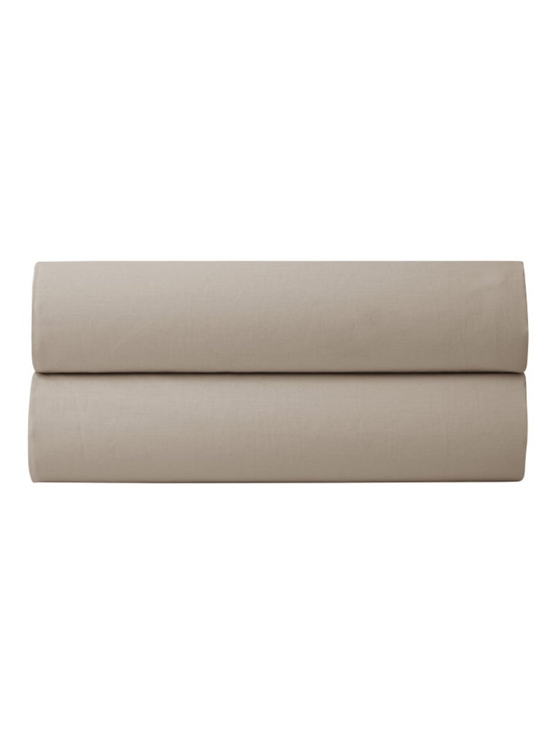 Drap housse - Coton Pur - 100% Percale de coton peigné Beige - Kiabi