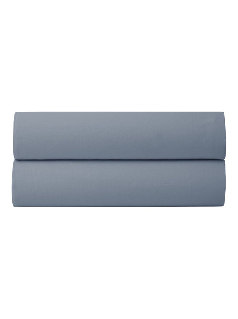 Drap housse - Coton Pur - 100% Percale de coton peigné Bleu foncé - Kiabi