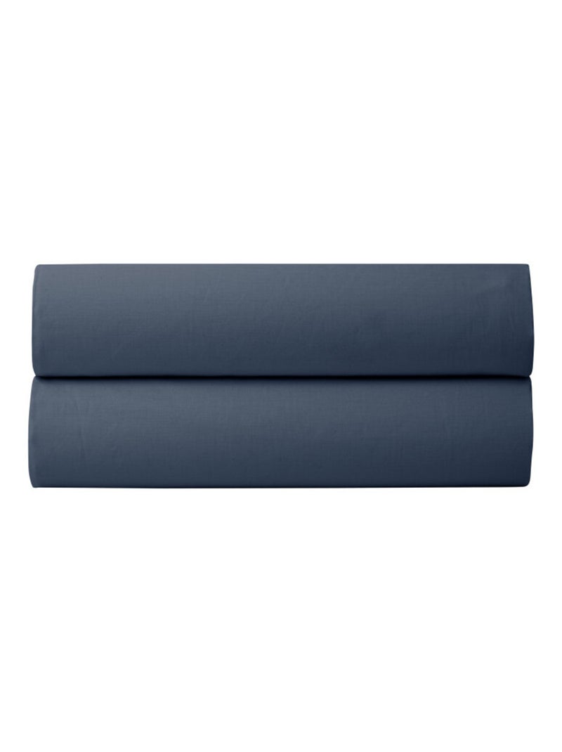 Drap housse - Coton Pur - 100% Percale de coton peigné Bleu - Kiabi