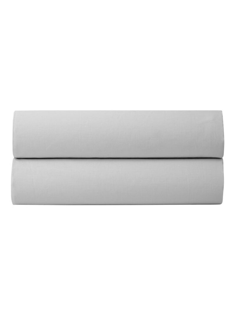 Drap housse - Coton Pur - 100% Percale de coton peigné Gris clair - Kiabi