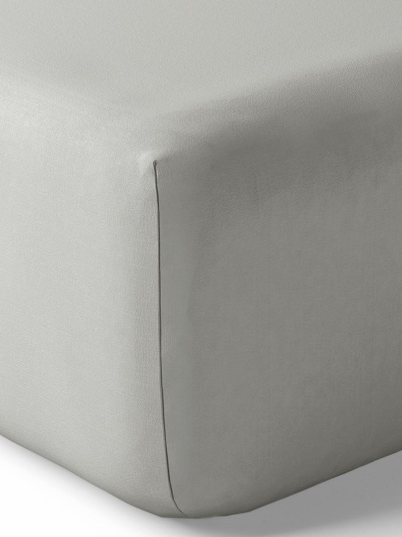Drap housse - Coton Pur - 100% Percale de coton peigné Gris - Kiabi