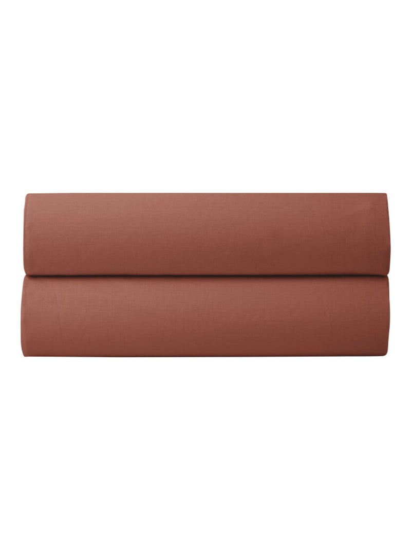 Drap housse - Coton Pur - 100% Percale de coton peigné Terracotta - Kiabi