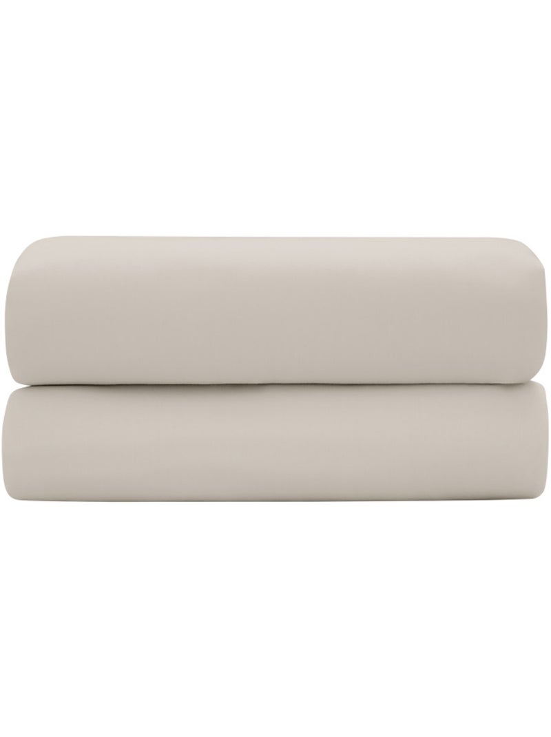 Drap housse - Coton Pur - 100% Satin de coton Peigné" / 120 fils/cm² Beige sable - Kiabi