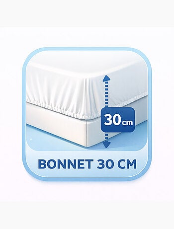 Drap housse - Coton Pur - 100% Satin de coton Peigné" / 120 fils/cm²