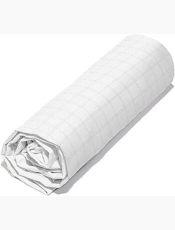 Drap housse - grand bonnet - polyester - 160x200 cm - blanc - antistatique