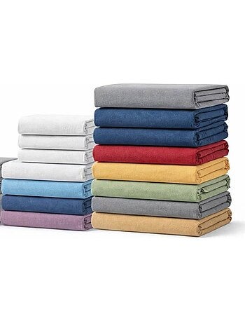 Drap housse - l22g - couleur aléatoire - 90x190/200 cm - 100% coton 57 fils - bonnet 25 cm