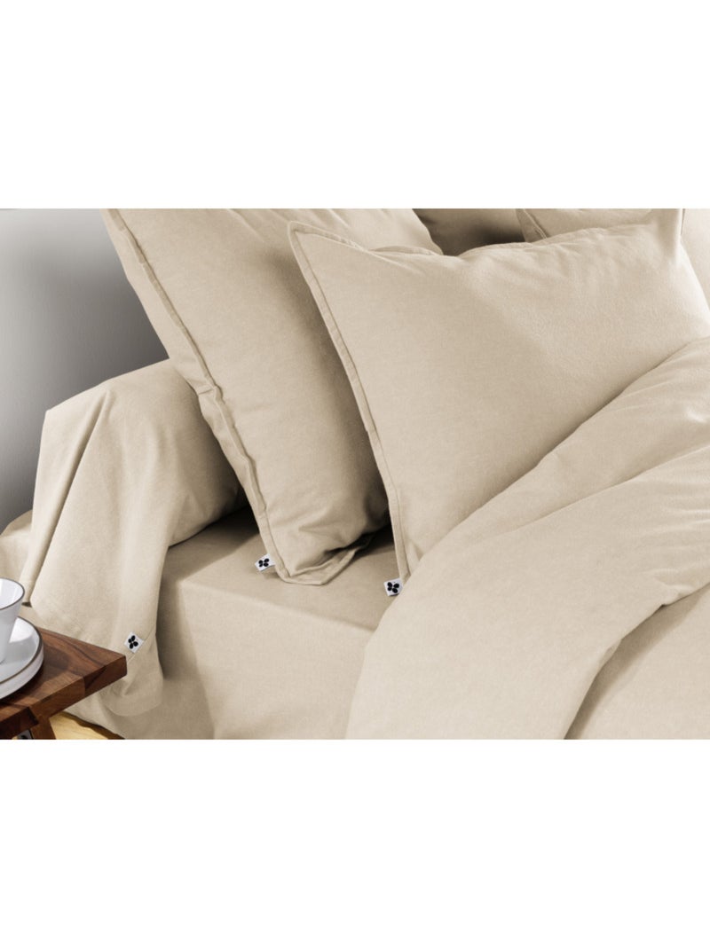 Drap housse - L'effet papillon - 100% Coton Beige clair - Kiabi