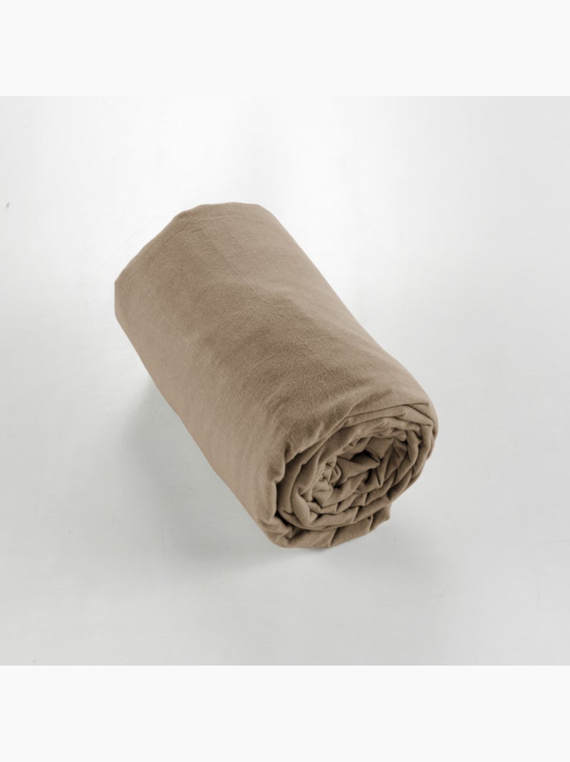 Drap housse - L'effet papillon - 100% Coton Beige - Kiabi