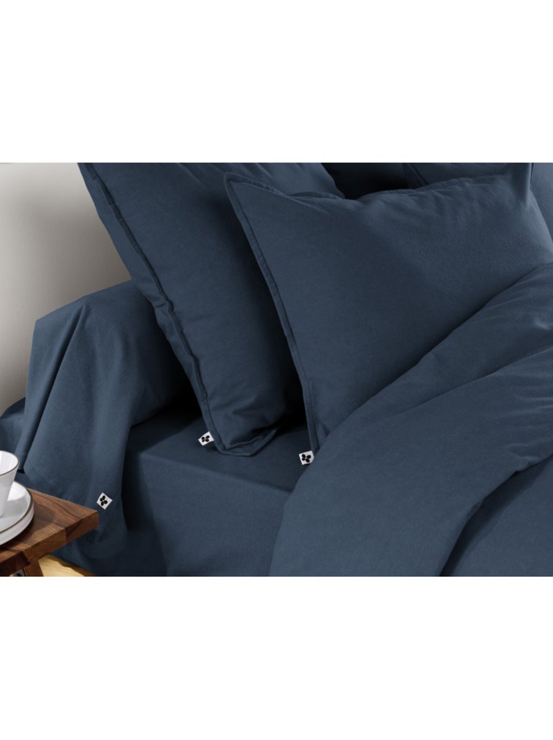 Drap housse - L'effet papillon - 100% Coton Bleu nuit - Kiabi