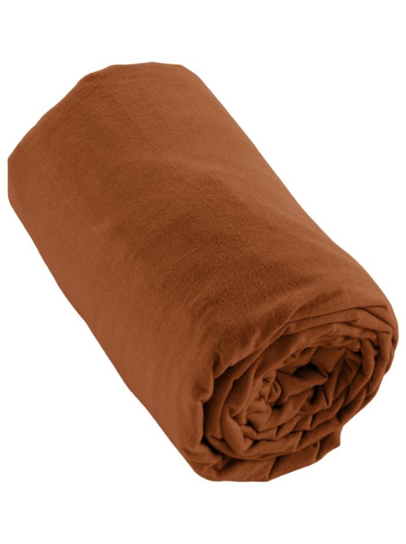 Drap housse - L'effet papillon - 100% Coton Terracotta - Kiabi
