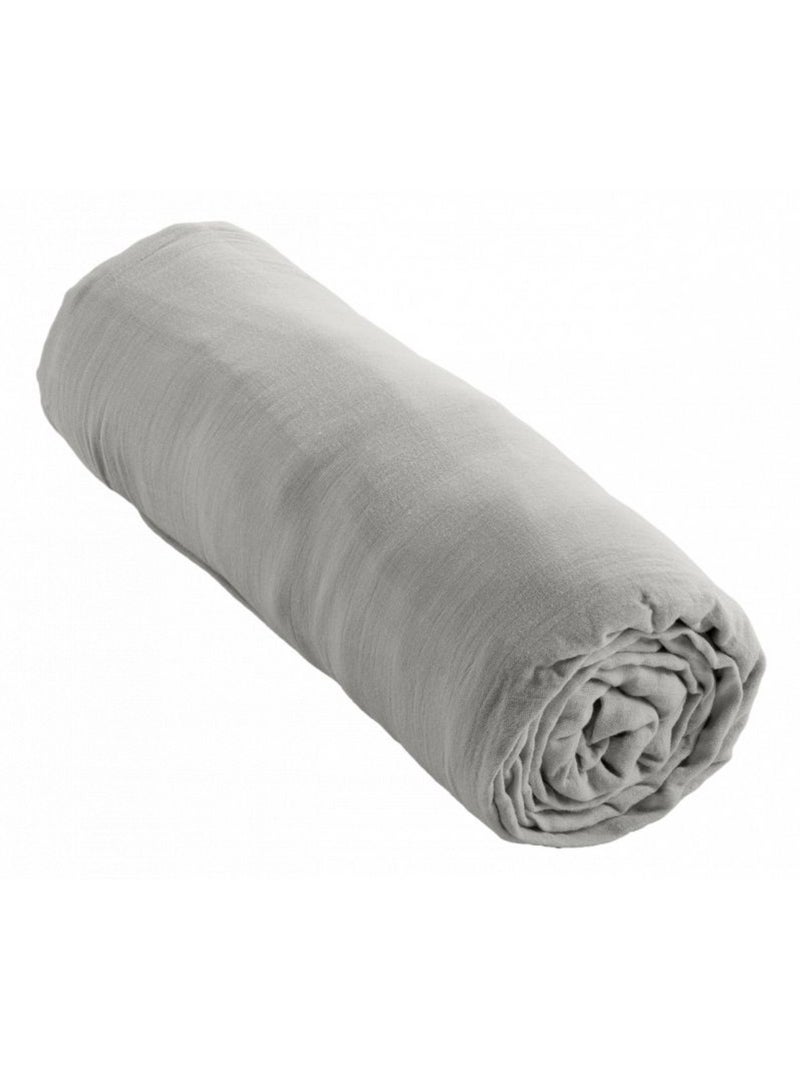 Drap housse - L'effet papillon - 100% gaze de coton 125 gr/m² Blanc cassé - Kiabi