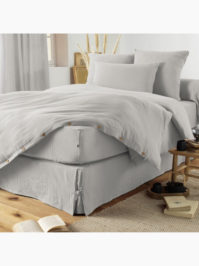 Drap housse - L'effet papillon - 100% gaze de coton 125 gr/m² Blanc cassé - Kiabi