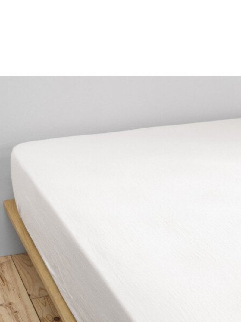 Drap housse - L'effet papillon - 100% gaze de coton 125 gr/m² Blanc - Kiabi