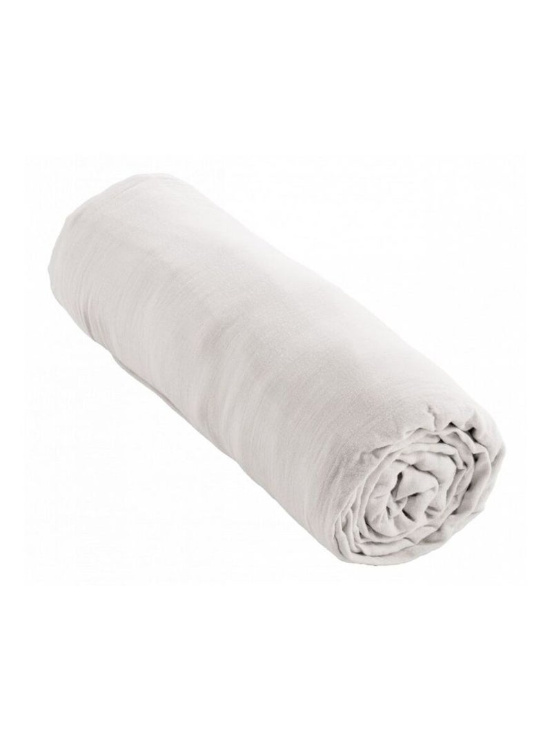 Drap housse - L'effet papillon - 100% gaze de coton 125 gr/m² Blanc Perlé - Kiabi