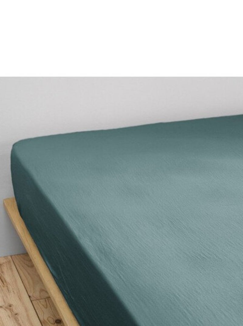 Drap housse - L'effet papillon - 100% gaze de coton 125 gr/m² Bleu - Kiabi