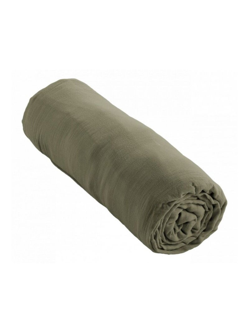 Drap housse - L'effet papillon - 100% gaze de coton 125 gr/m² Camel - Kiabi