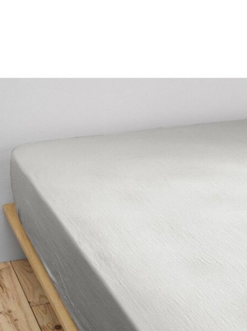 Drap housse - L'effet papillon - 100% gaze de coton 125 gr/m² Gris clair - Kiabi