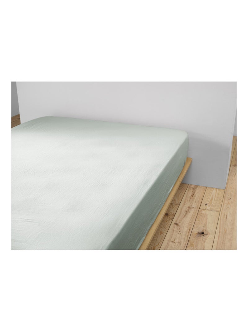 Drap housse - L'effet papillon - 100% gaze de coton 125 gr/m² Vert clair - Kiabi