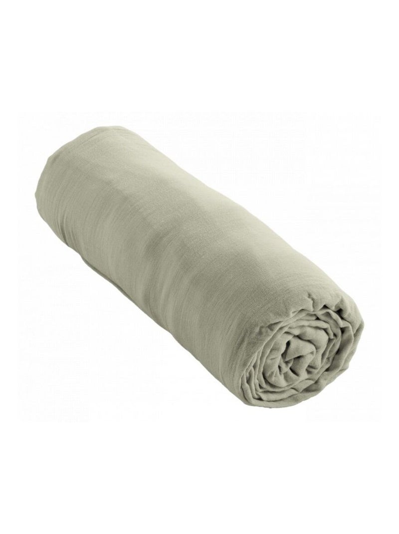 Drap housse - L'effet papillon - 100% gaze de coton 125 gr/m² Vert d'eau - Kiabi