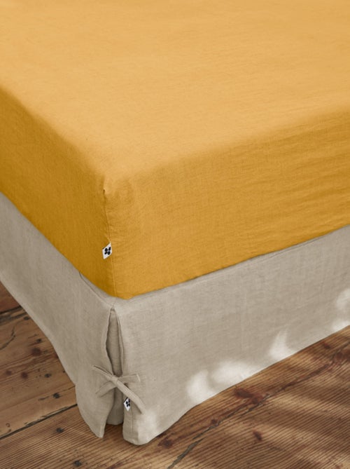 Drap housse - L'effet papillon - 100% Lin lavé - Kiabi Drap housse - L'effet papillon - 100% Lin lavé - Kiabi