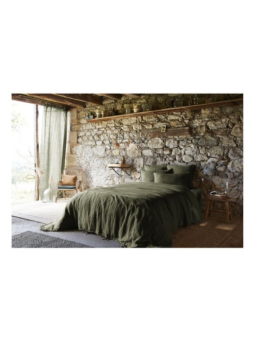 Drap housse - L'effet papillon - 100% Lin lavé - Kiabi Drap housse - L'effet papillon - 100% Lin lavé - Kiabi