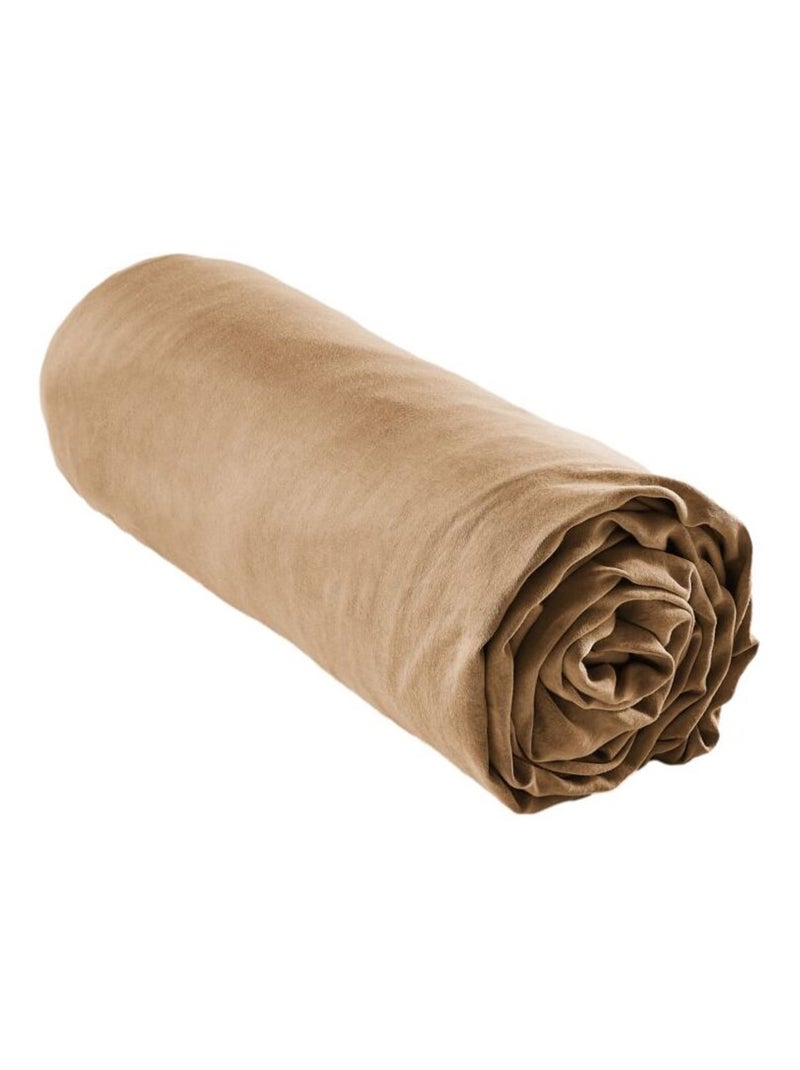 Drap housse - L'effet papillon - 100% Lyocell (Tencel lavé ) Camel - Kiabi