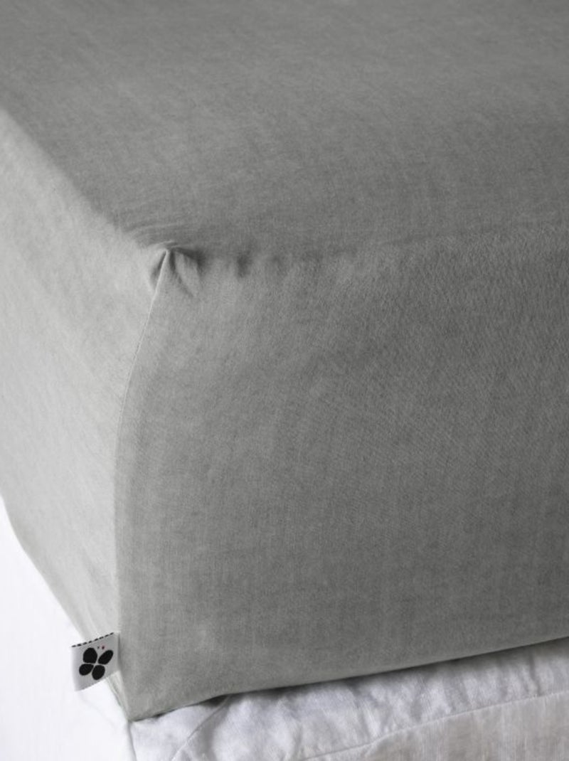 Drap housse - L'effet papillon - 100% Lyocell (Tencel lavé ) Gris foncé - Kiabi