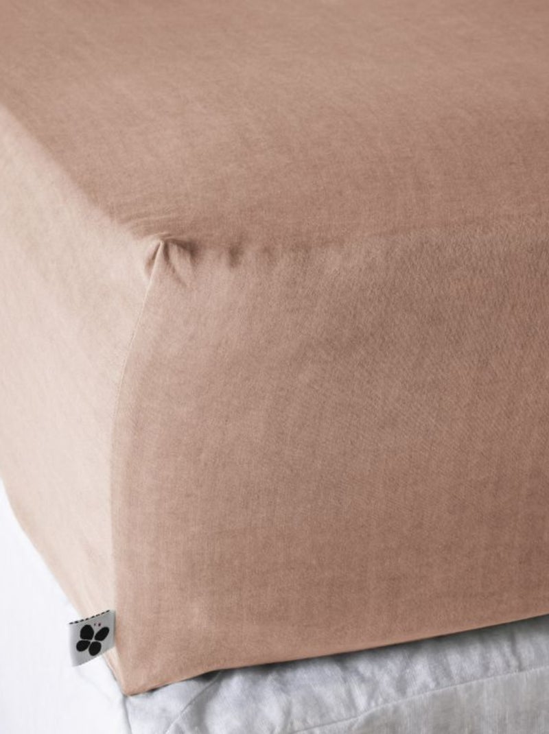 Drap housse - L'effet papillon - 100% Lyocell (Tencel lavé ) Gris taupe - Kiabi