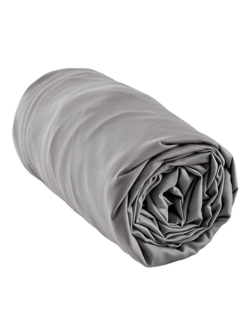 Drap housse - L'effet papillon - 100% Viscose de bambou 120 fils/cm² Gris souris - Kiabi