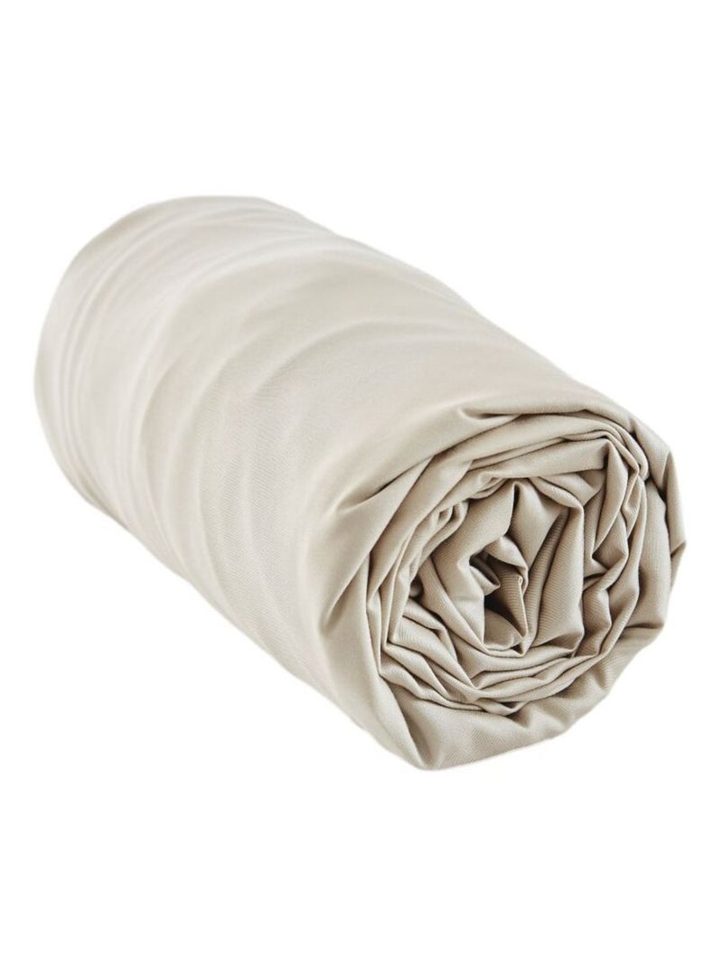 Drap housse - L'effet papillon - 100% Viscose de bambou 120 fils/cm² Gris taupe - Kiabi
