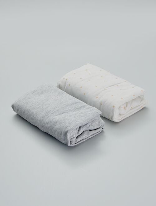 Lot de 2 draps housse bébé 60x120 cm - Blanc - Kiabi - 9.95€