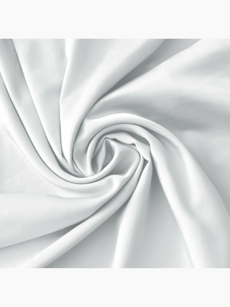 Drap housse - Satin de bambou - Bonnet 30 cm - Salomé Blanc - Kiabi