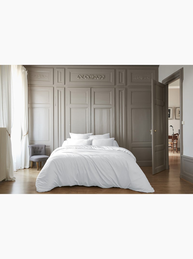 Drap housse - Satin de bambou - Bonnet 30 cm - Salomé Blanc - Kiabi
