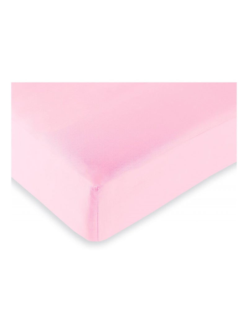 Drap housse - Univers Décor - 100 % Coton 57 Fils/cm² Rose clair - Kiabi