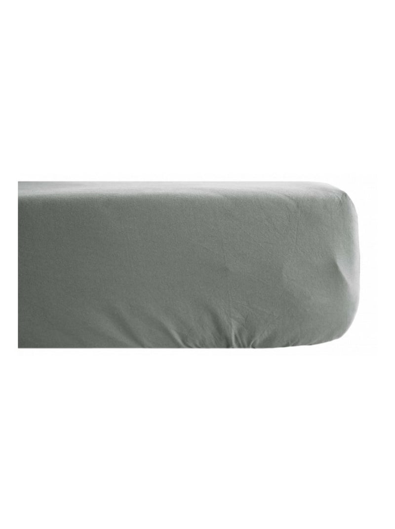 Drap housse - Vent du Sud - 100 % coton lavé 63 fils/cm² Argent - Kiabi