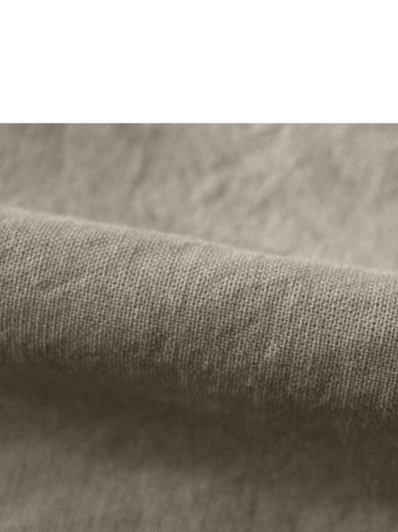 Drap housse - Vent du Sud - 100 % coton lavé 63 fils/cm² Beige coquille - Kiabi