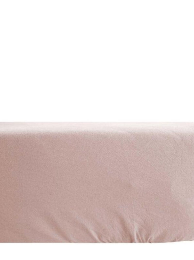 Drap housse - Vent du Sud - 100 % coton lavé 63 fils/cm² Rose - Kiabi
