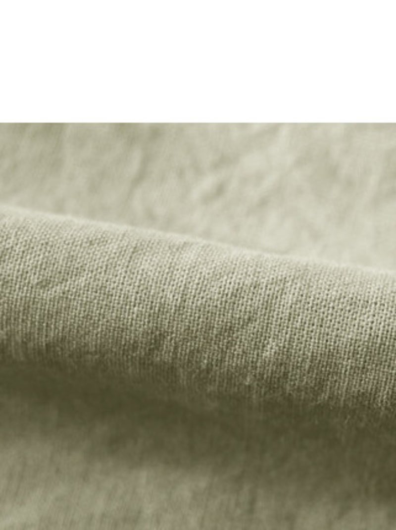 Drap housse - Vent du Sud - 100 % coton lavé 63 fils/cm² Vert foncé - Kiabi