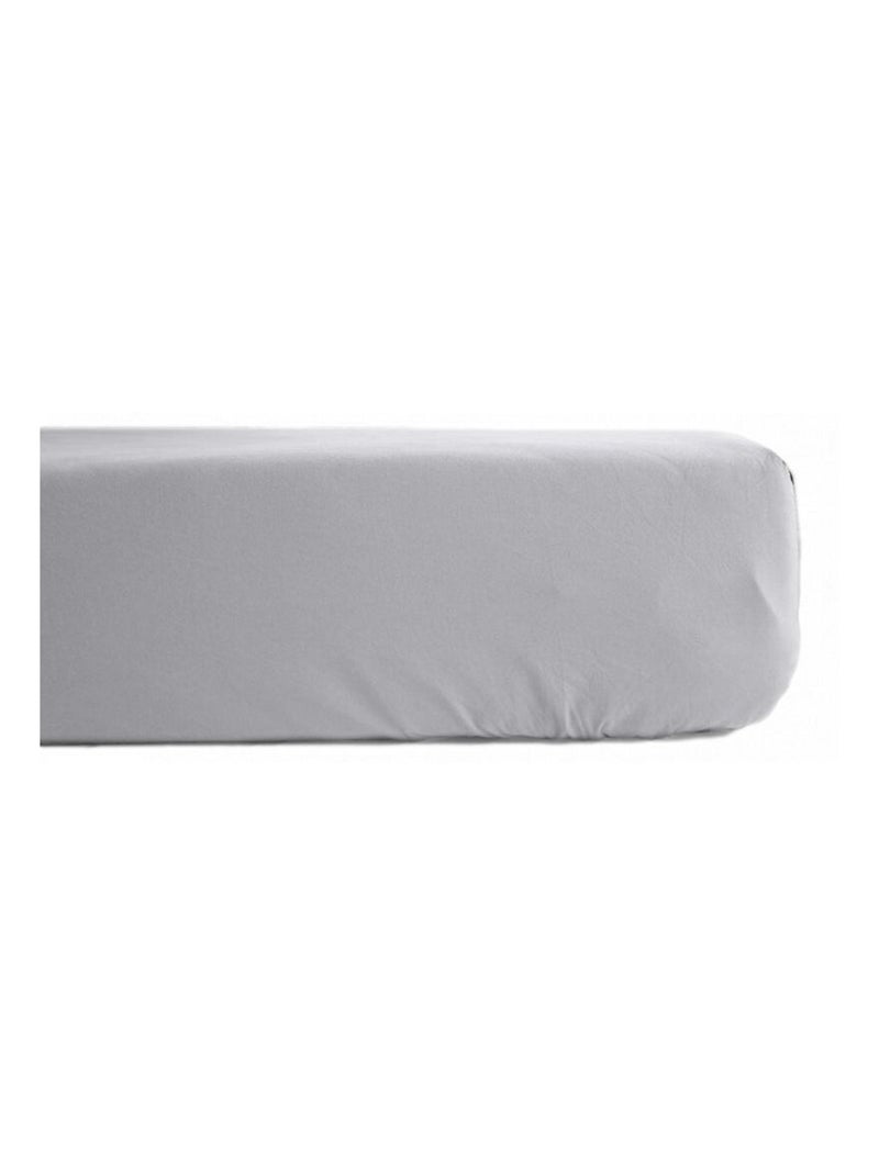Drap housse - Vent du Sud - 100% Percale de coton peigné Gris perle - Kiabi