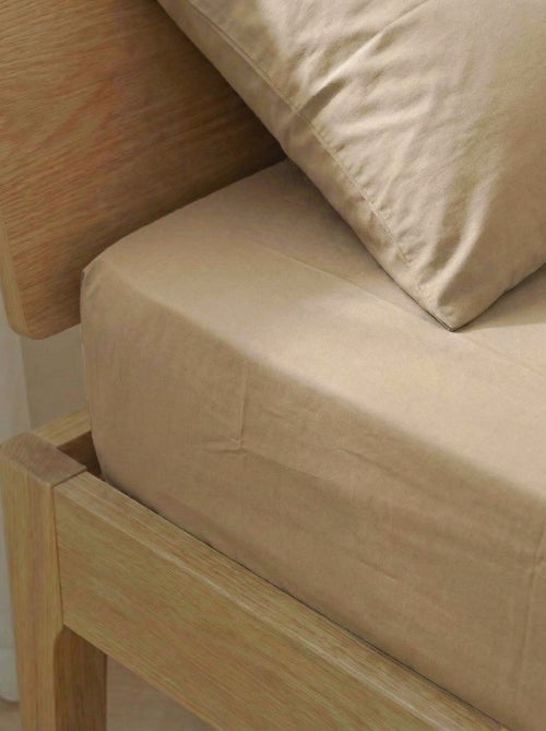 Drap housse 1 personne 90 x 190 en coton - Kiabi