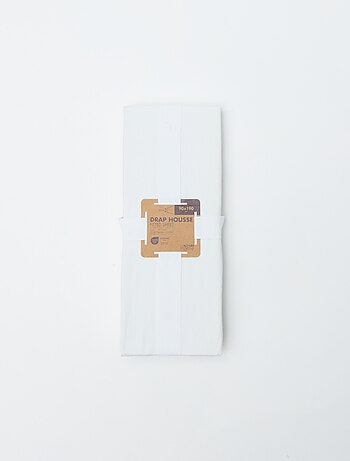 Drap housse 1 personne 90 x 190 en coton