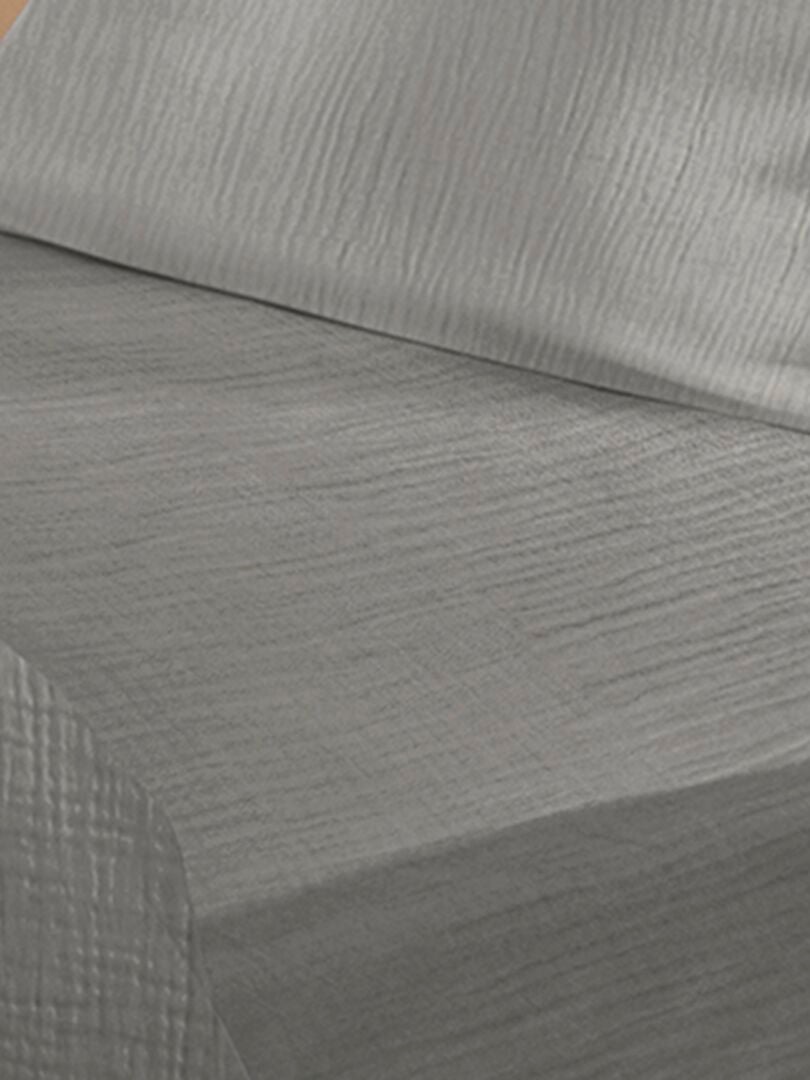 Drap-housse Bambou 90x200 Cm + 2 Taies - Gris Clair - Doux Et Respirant - Lavable Machine