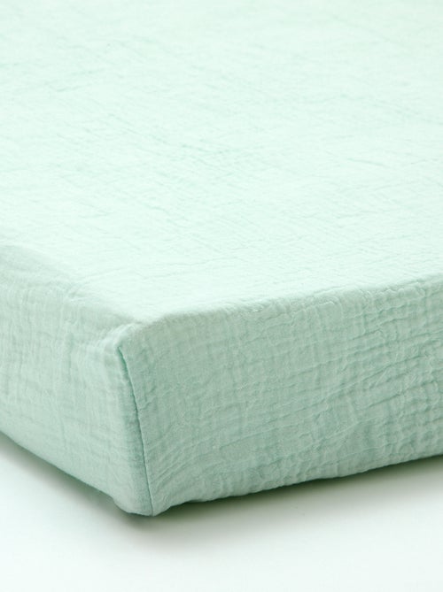 Drap housse 1 personne (90x190 cm) en double gaze de coton - Kiabi Home - Kiabi