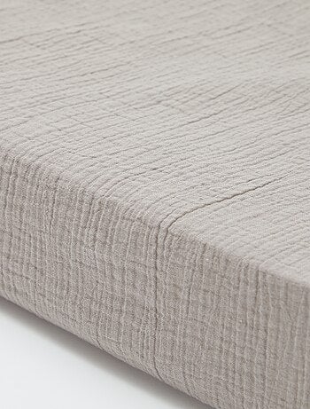 Drap housse 1 personne (90x190 cm) en double gaze de coton - Kiabi Home