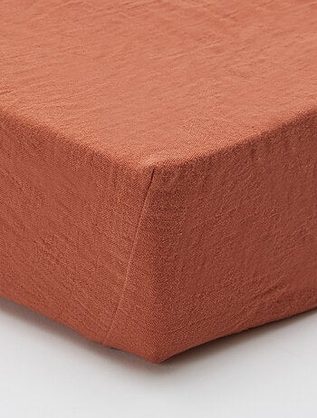 Drap housse 1 personne (90x190 cm) en double gaze de coton - Kiabi Home