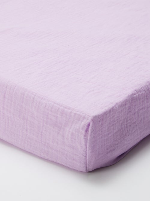 Drap housse 1 personne (90x190 cm) en double gaze de coton - Kiabi Home - Kiabi
