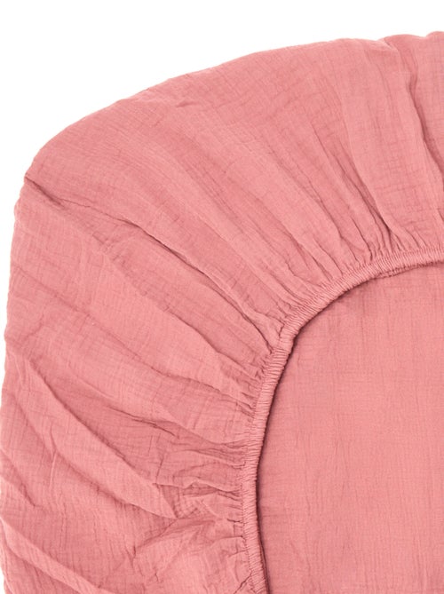 Drap housse 1 personne (90x190 cm) en double gaze de coton - Kiabi Home - Kiabi