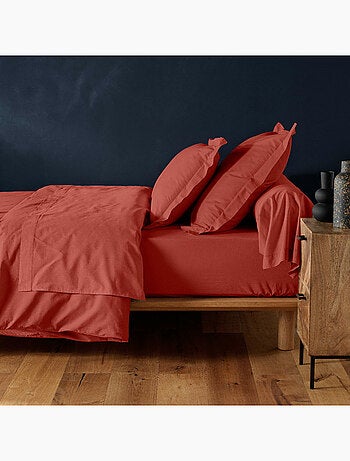Drap housse 1 personne coton 57 fils lina