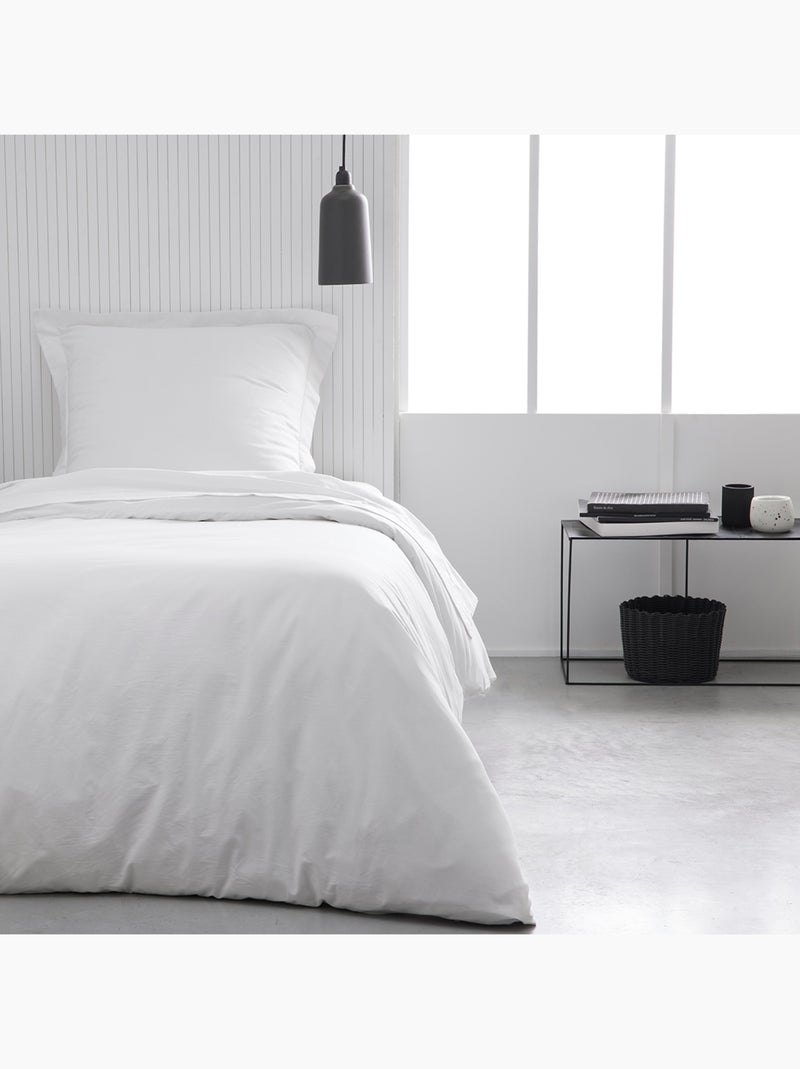 Drap housse 1 personne jersey uni ESSENTIAL Blanc - Kiabi